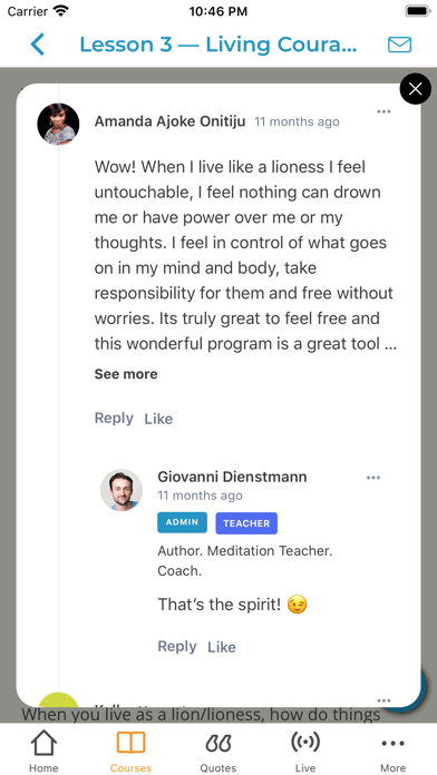 LiveAndDare Meditation Course Screenshot