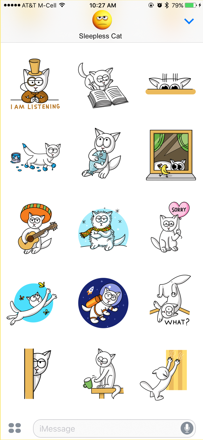 Sleepless Cat Stickers