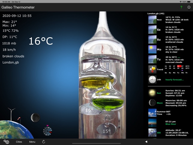 Galileo Thermometer im App Store