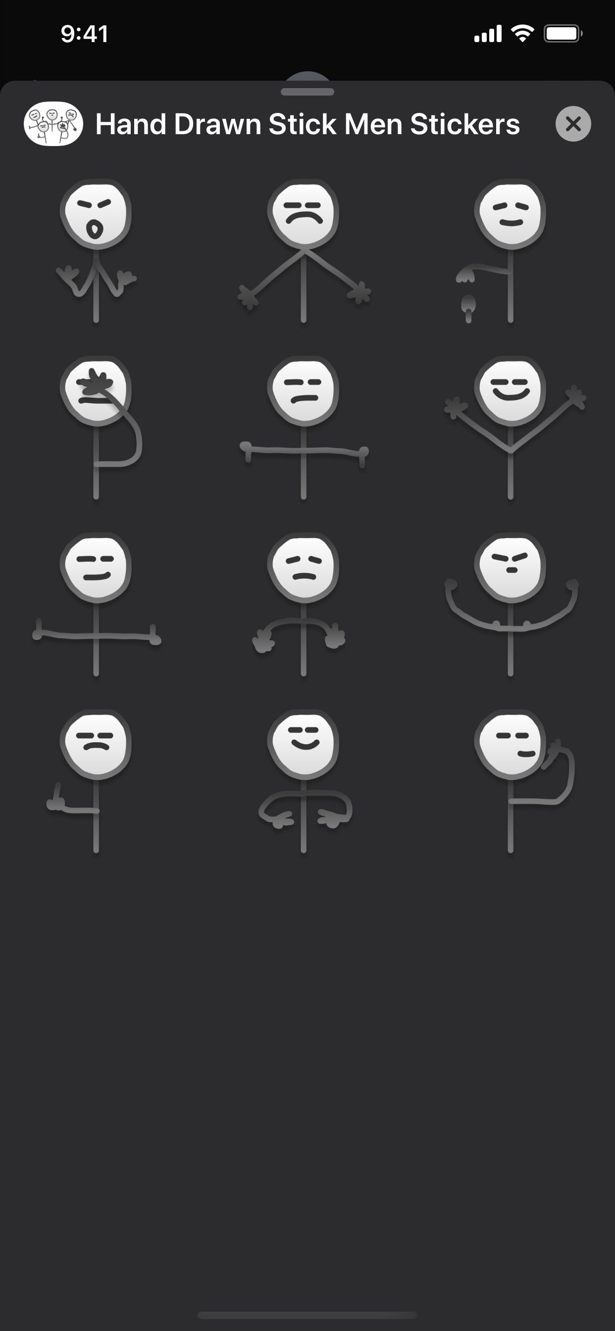 Hand Drawn Stick Men Stickers