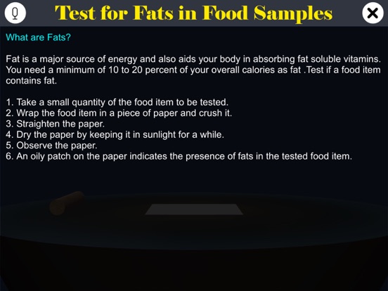 Screenshot #4 pour Test for Fats in Food Samples