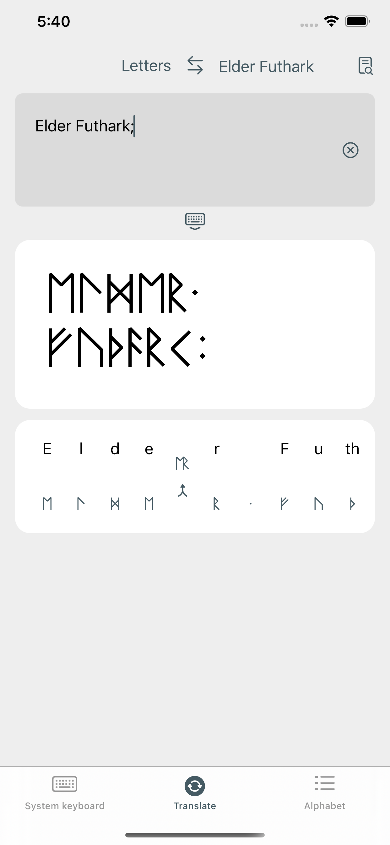 Write in Runic