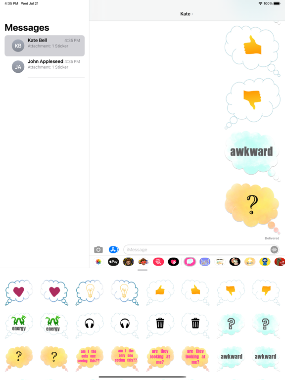 thoughts stickers screenshot 2