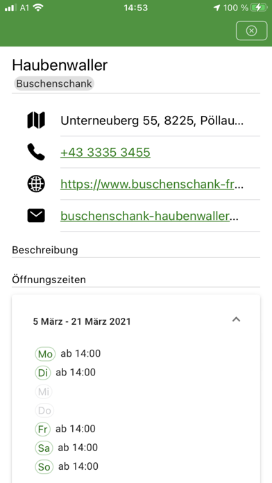 Buschenschank Kalender Screenshot