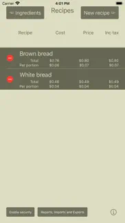 recipe costing calculator iphone screenshot 1