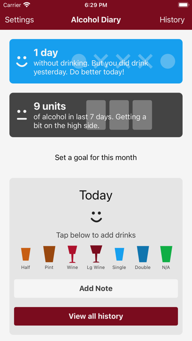 Alcohol Diary Screenshot