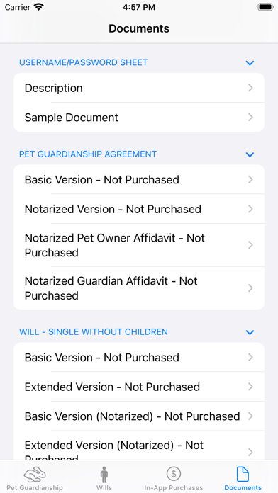 Pet Estate Plan Screenshot