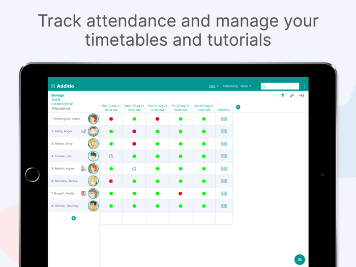 Additio App Teacher gradebook