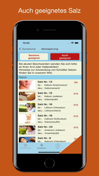 Schüßler Salze Lexikon Screenshot