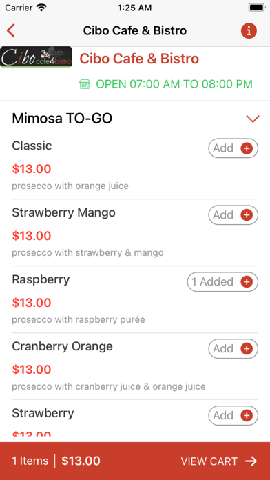 Cibo Cafe & Bistro Screenshot