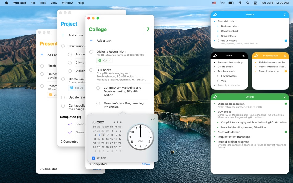 #1. WeeTask - Quick Todo Tasks (macOS) By: Alina Vetrov