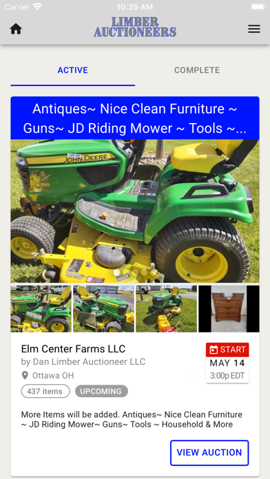 Dan Limber Auctioneer Screenshot