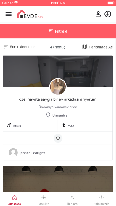 Ev Arkadaşı Bul - Evde.org Screenshot