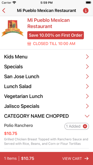 Mi Pueblo - Mexican Restauran Screenshot