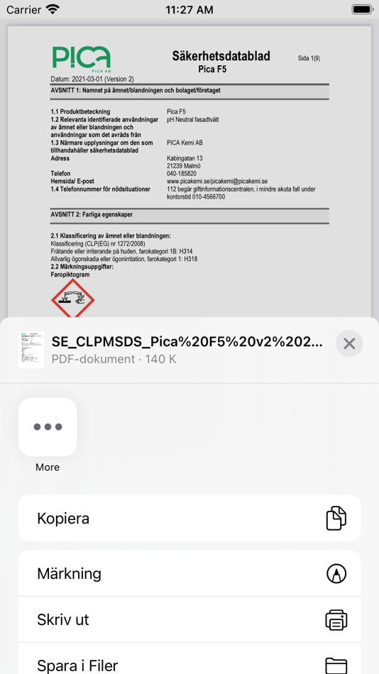 #6. Pica Datasheets (iOS) 由: BuildIT AB