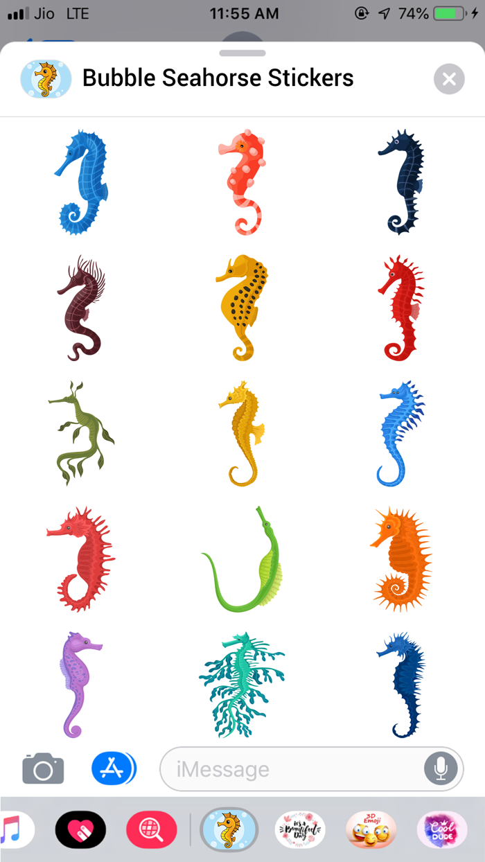 Bubble Seahorse Stickers