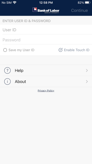 Bank of Labor Mobile Banking Screenshot