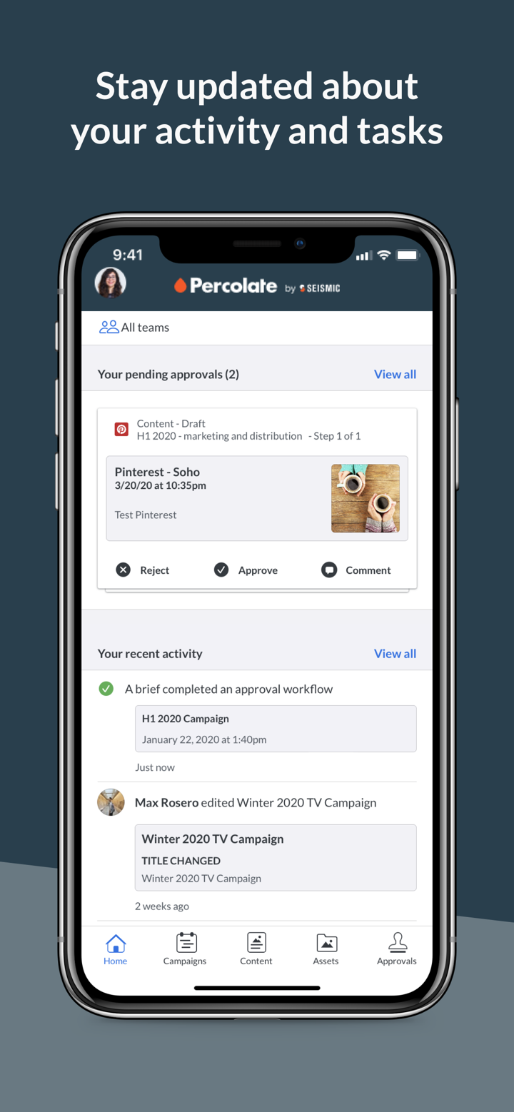 Percolate screenshot 1