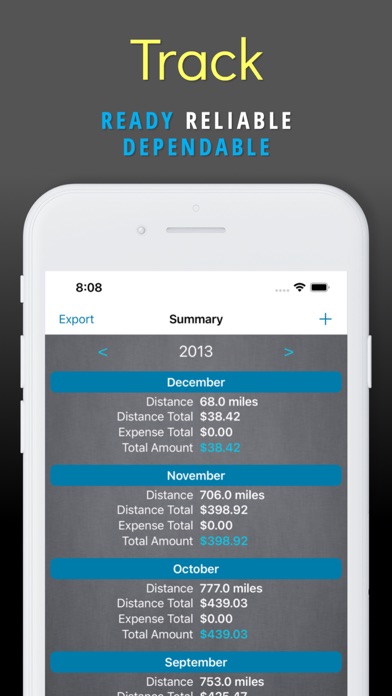 Mileage Expense Log & Tracker Screenshot