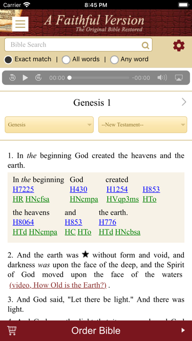 A Faithful Version Bible Screenshot