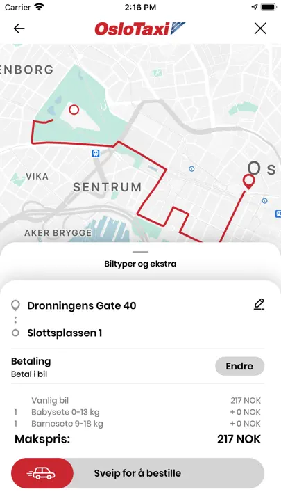 Oslo Taxi iPhone-skjermbilde 8
