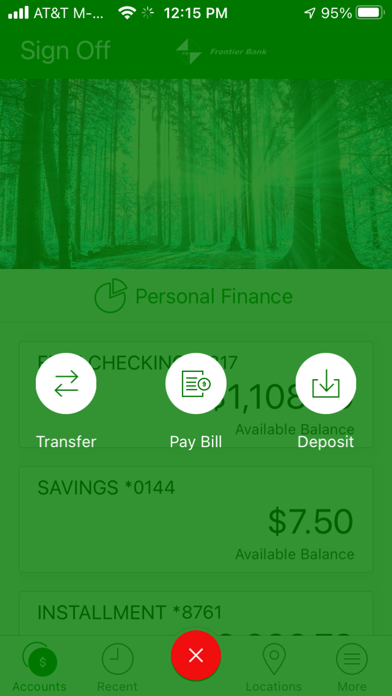 FrontierBank Personal Screenshot