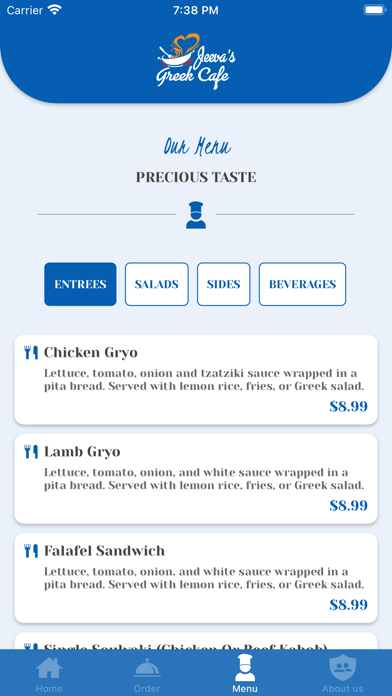 Jeeva's Greek Café Screenshot