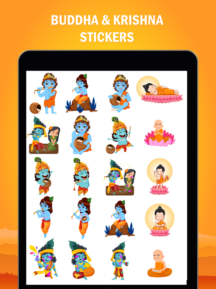 Buddha And Krishna Stickers