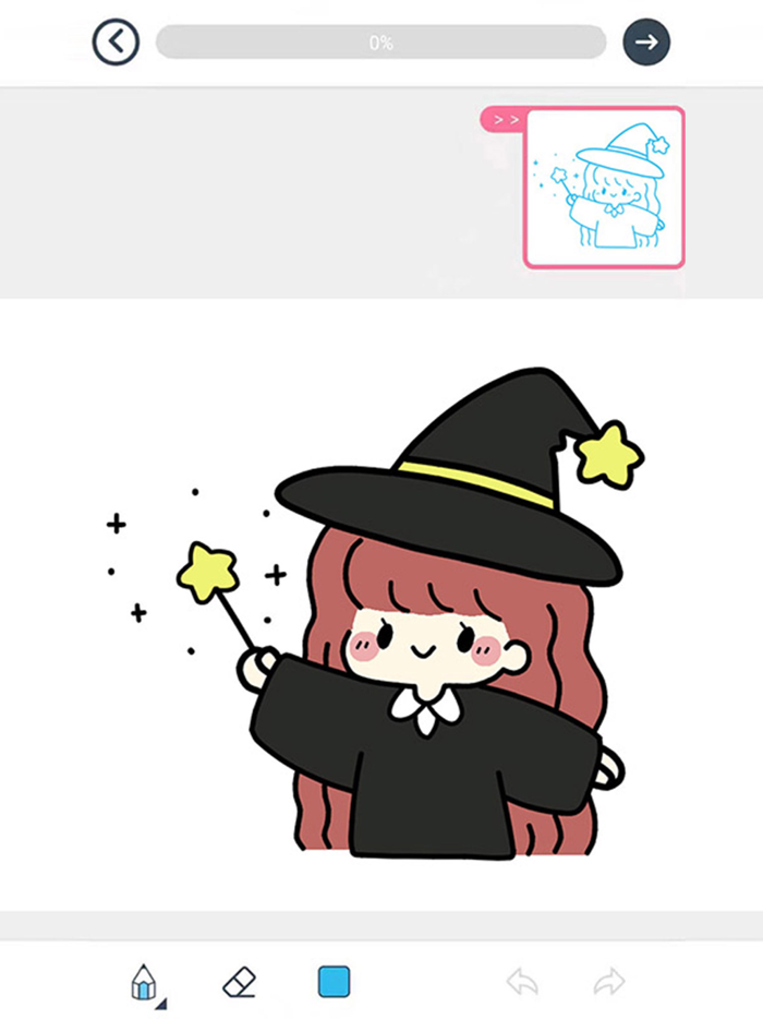 漫芽糖简笔画-二次元绘画填色涂鸦