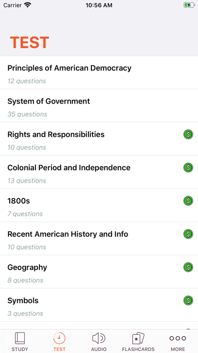 USA Citizen Test Screenshot