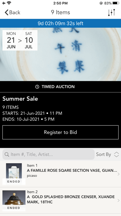 Stunning Arts Auction Mobile Screenshot 3 - AppWisp.com Stunning Arts Auction Mobile Screenshot 3 - AppWisp.com