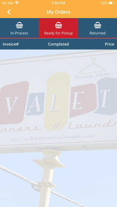 Valet Cleaners and Laundry Screenshot