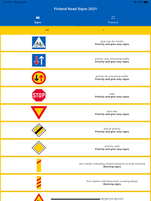 Screenshot #4 pour Finland Traffic Road Signs