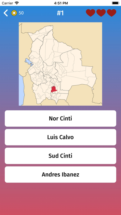 Bolivia: Provinces Map Quiz Screenshot