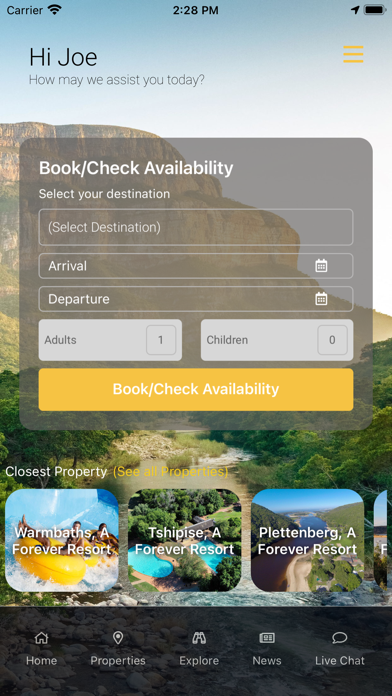 Forever Resorts South Africa Screenshot