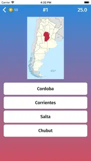 argentina: provinces map quiz iphone screenshot 3