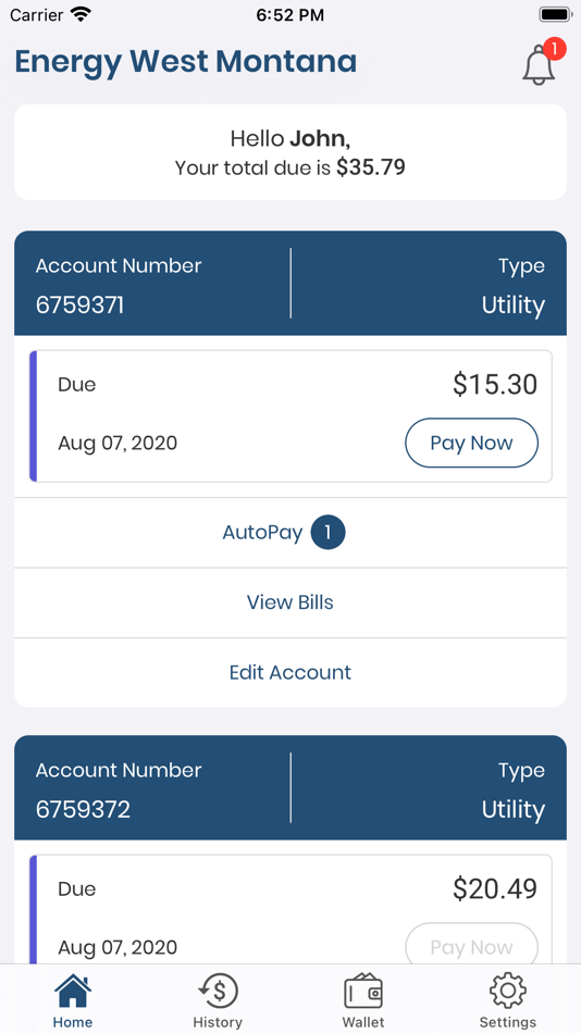 #1. Energy West Montana (iOS) By: Paymentus Corporation