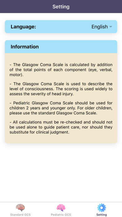 Glasgow Coma Scale - GCS Screenshot