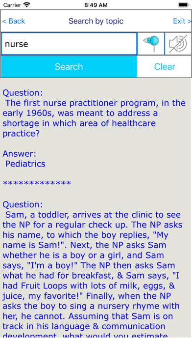 CPNP PC Pediatric Nursing Exam Screenshot