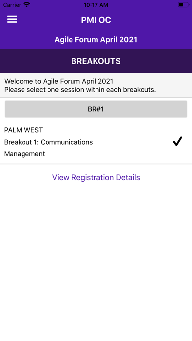 PMI Chapter Events Screenshot