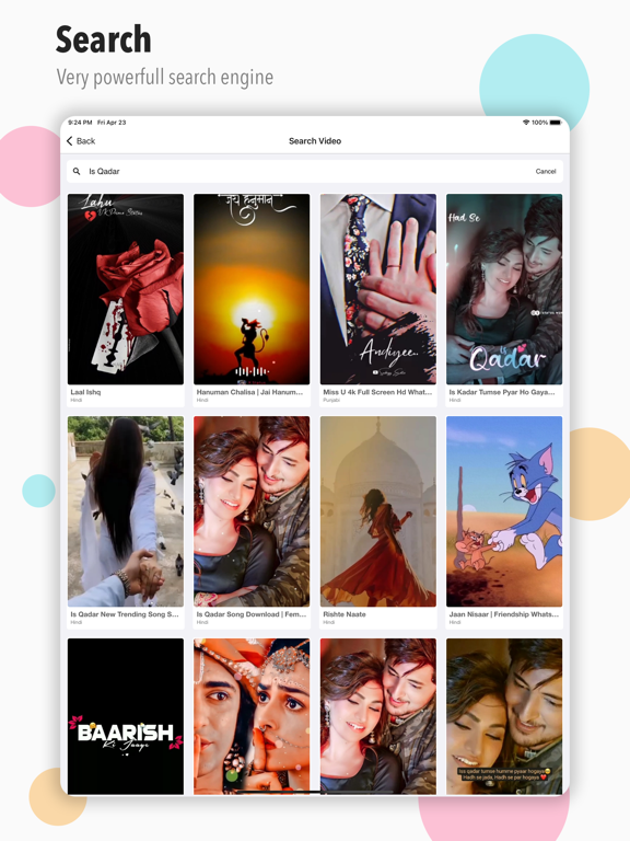 Full Screen Video Status iPad screenshot 5 - Entertainment app