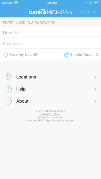 Bank Michigan Screenshot