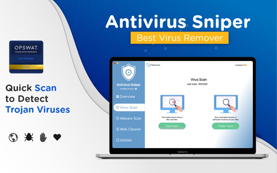 #1. Antivirus Sniper: Virus Scan (macOS) Podle: SniperGuard LTD