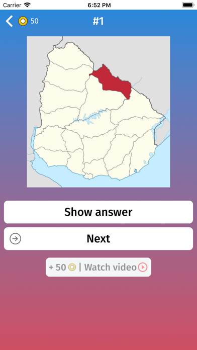 Uruguay: Departments Map Quiz Screenshot