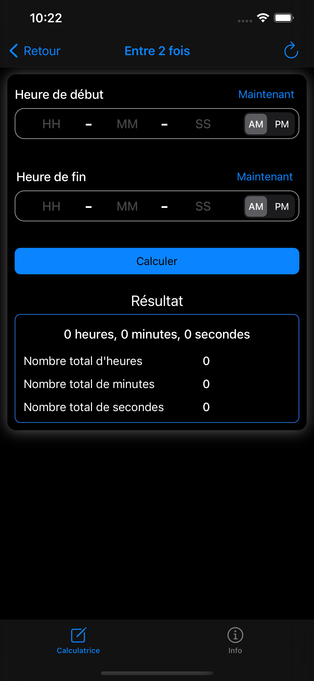 Calculatrice Temps / Durée