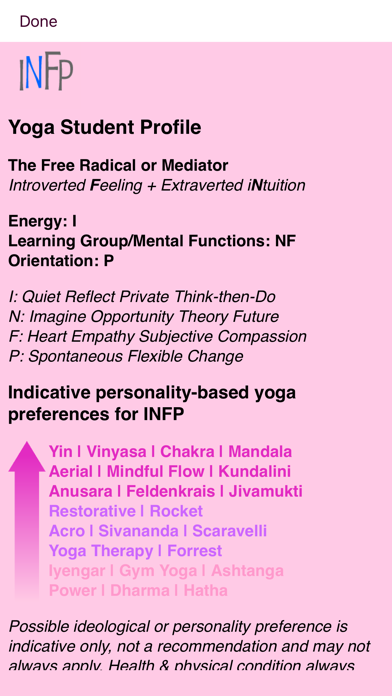 YogaPersonality Screenshot