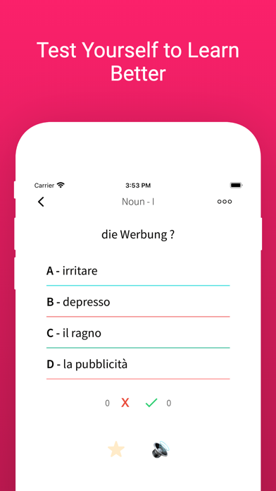 Practice Italian German Words Screenshot