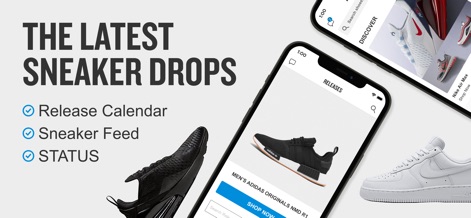 Finish Line – Shop Exclusive - Découvrez comment l'application présente les dernières sorties avec son écran 'Releases' intuitif et la possibilité de prévisualiser les articles avant l'achat.