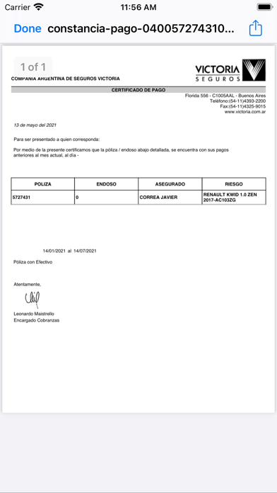 Victoria Seguros ASEGURADOS Screenshot