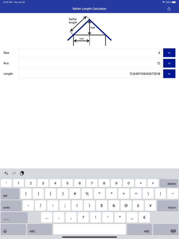 Screenshot #4 pour Rafter Length Calculator